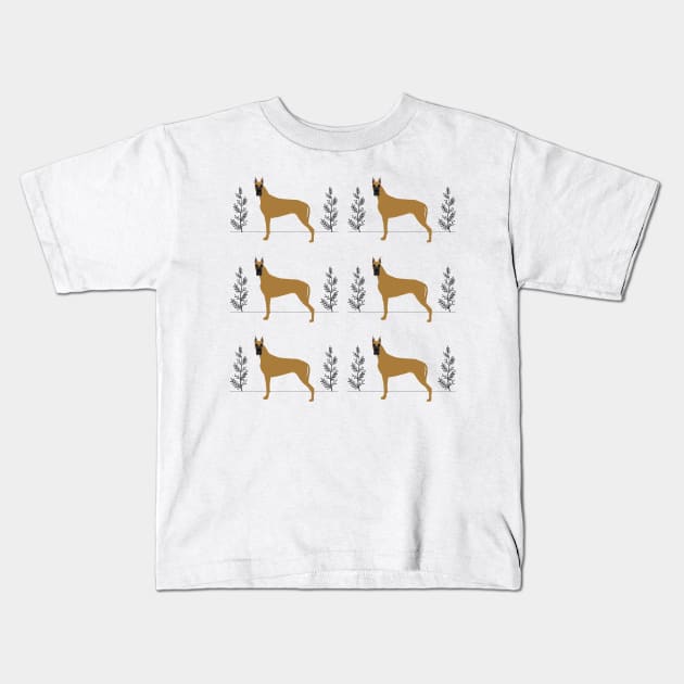 Great Dane dog - brown - pattern Kids T-Shirt by Maful